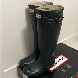 Hunter Black Tall Rain Boots
